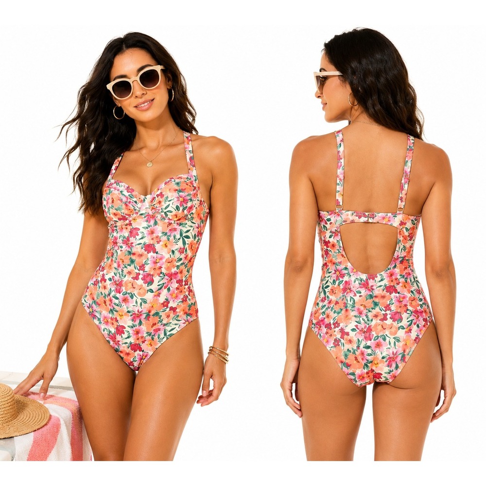 Women's Shade & Shore Floral Underwire One Piece Swimsuit XS New With Tags